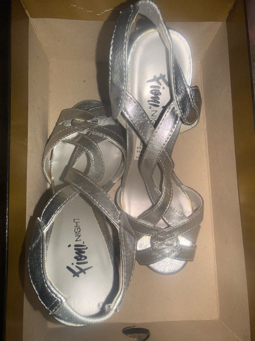 FIONI Silver Strappy Heels